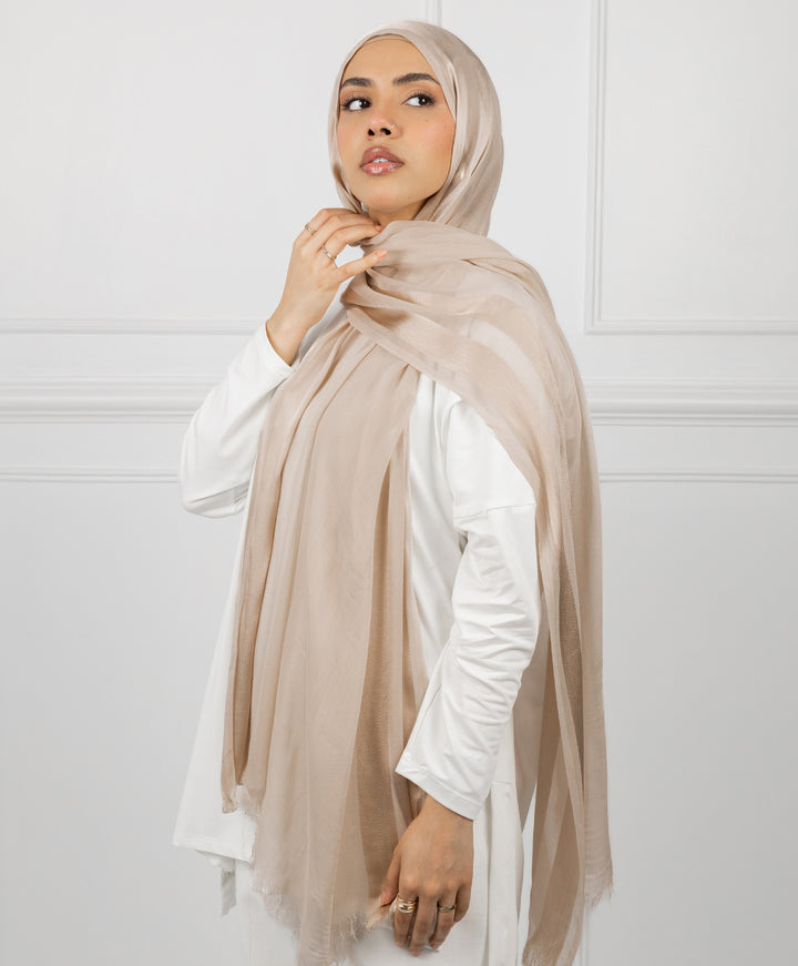 Glowy Satin Linen Scarf