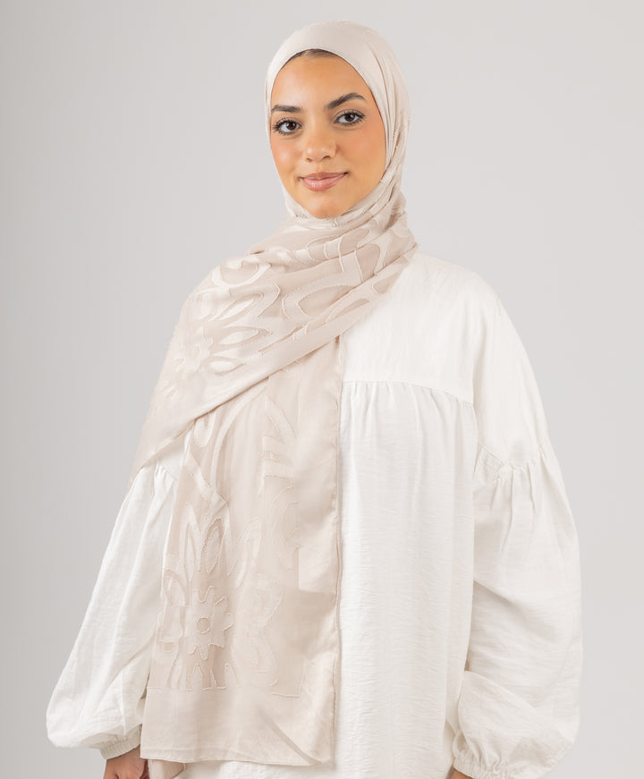 Floral Filigree Chiffon Scarf