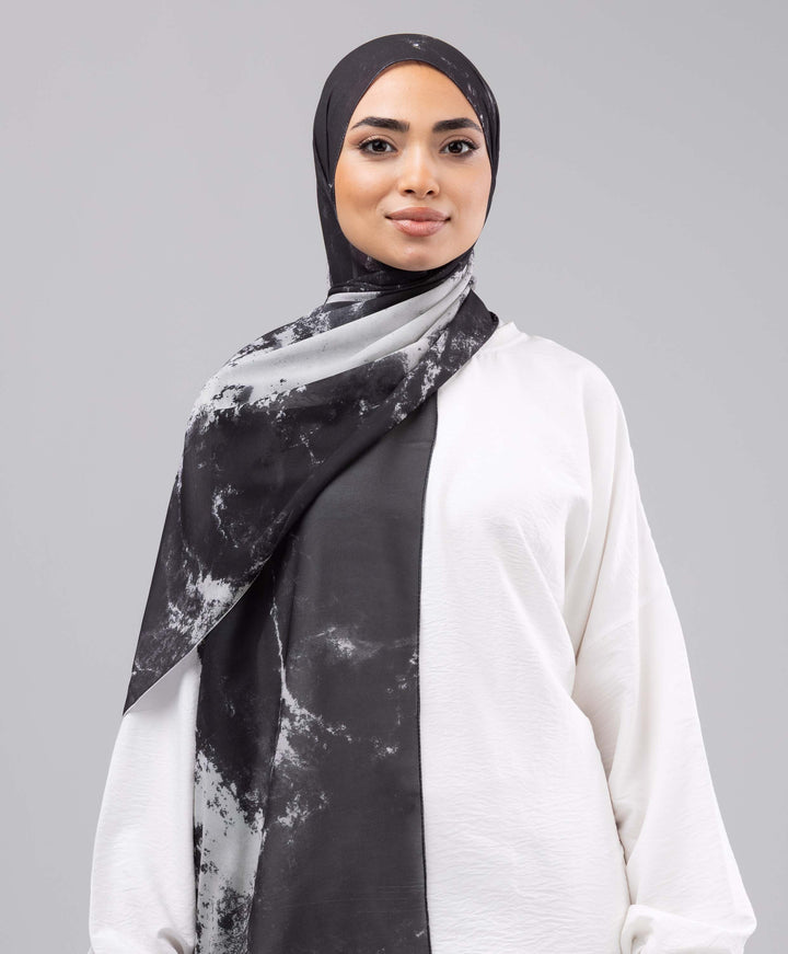 Midnight Marble Chiffon scarf