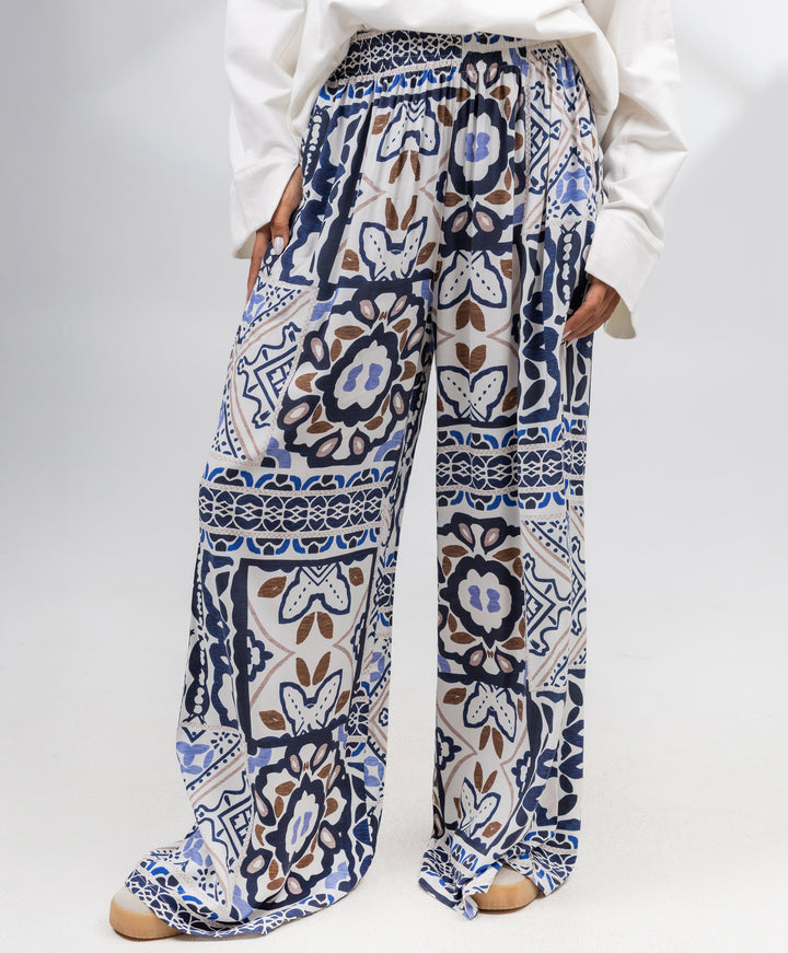 Geometric Linen Pants