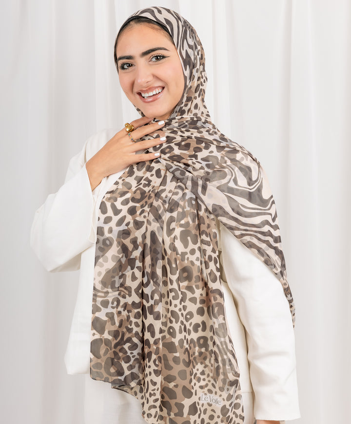 Leopard Luxe Chiffon Scarf