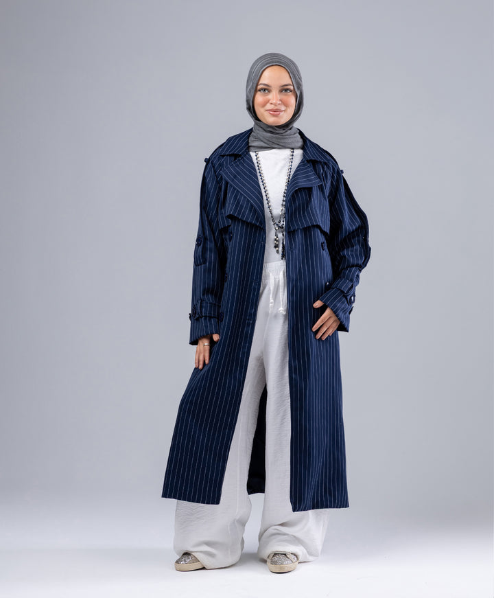 Striped Trench Coat