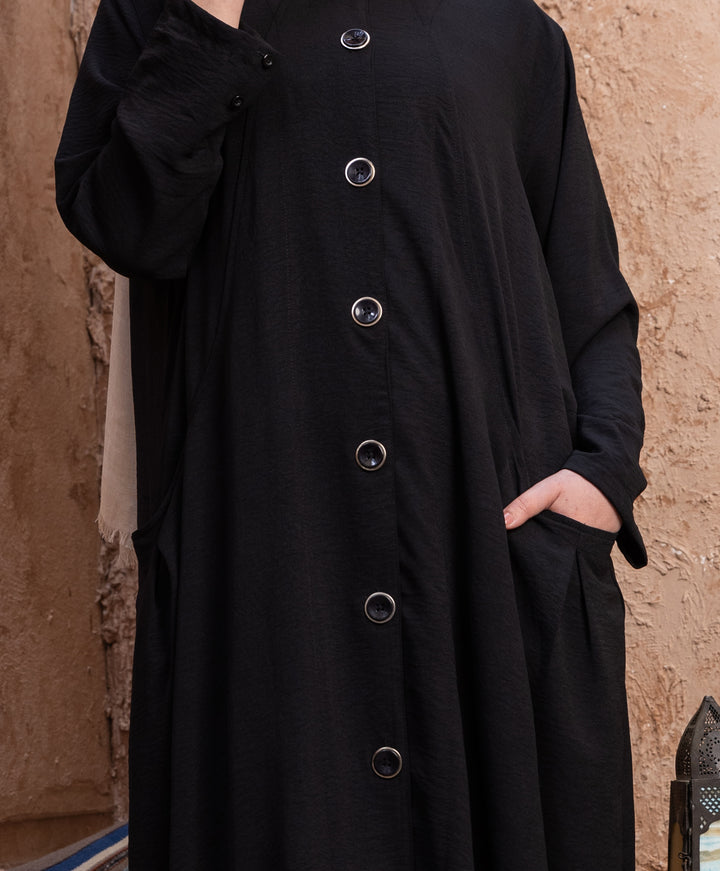 Plain Black Bubbly Abaya