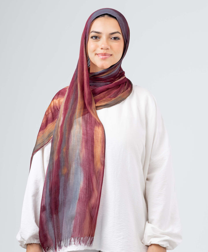 Tie Dye Linen Scarf