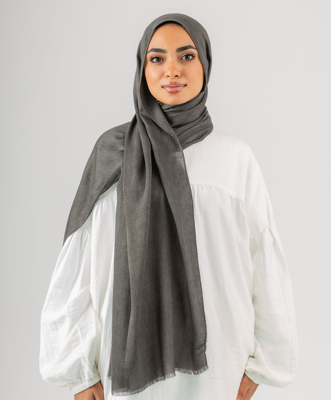 Foggy Marble Tassels Cotton Scarf