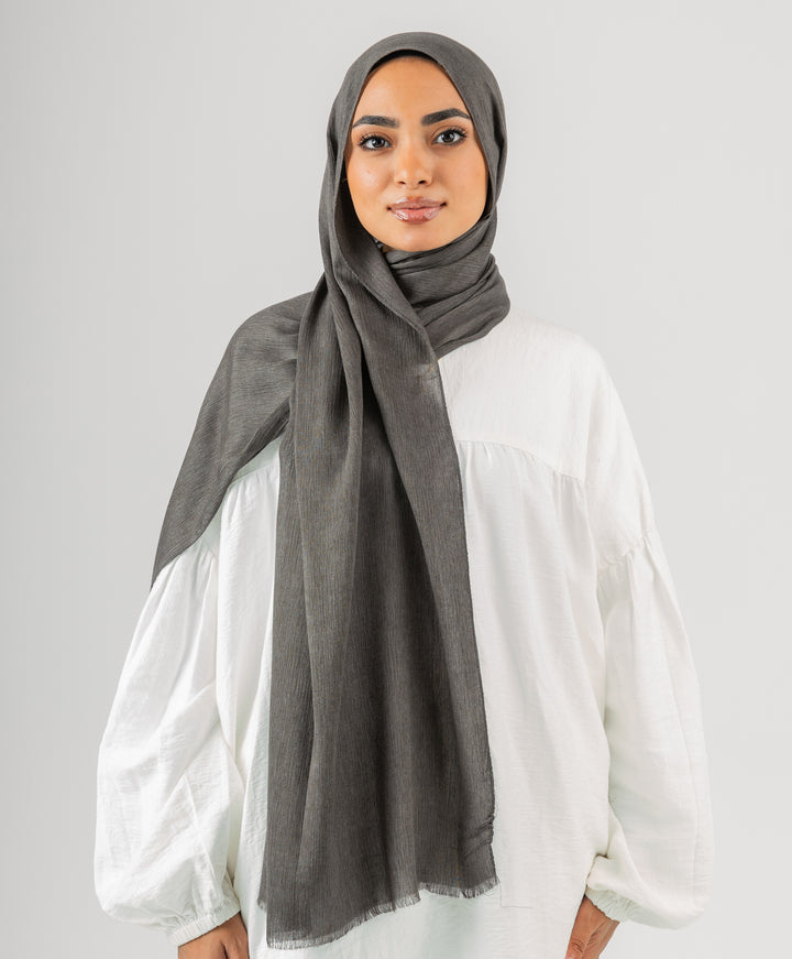 Foggy Marble Tassels Cotton Scarf