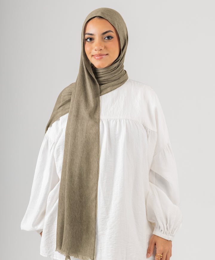 Foggy Marble Tassels Cotton Scarf