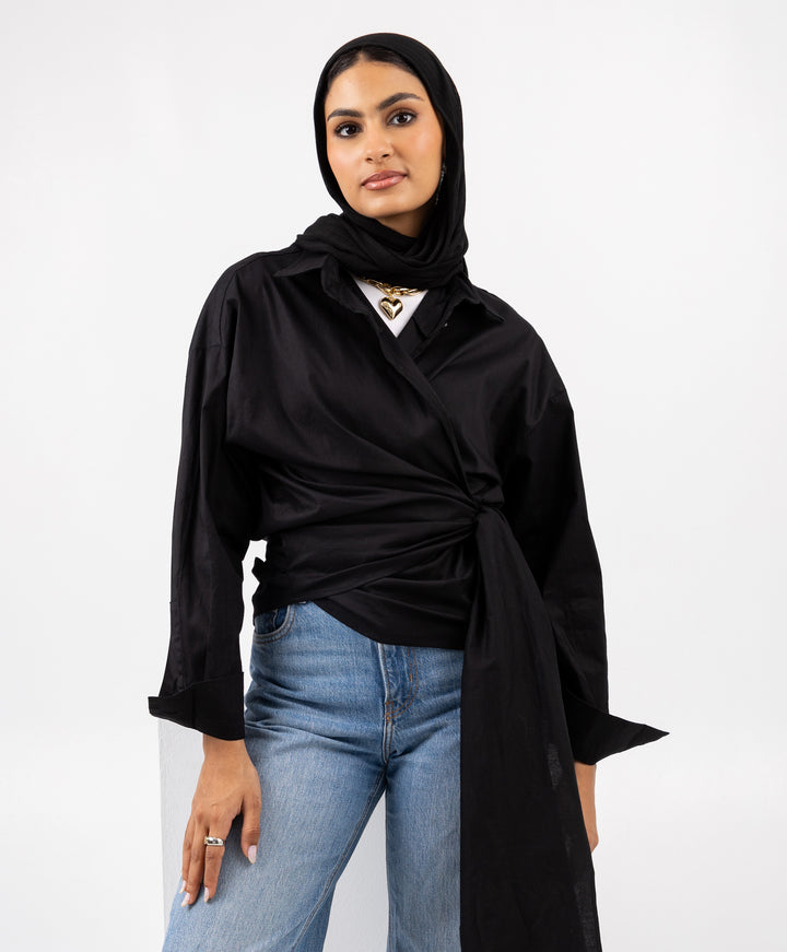 Wrap Poplin Shirt