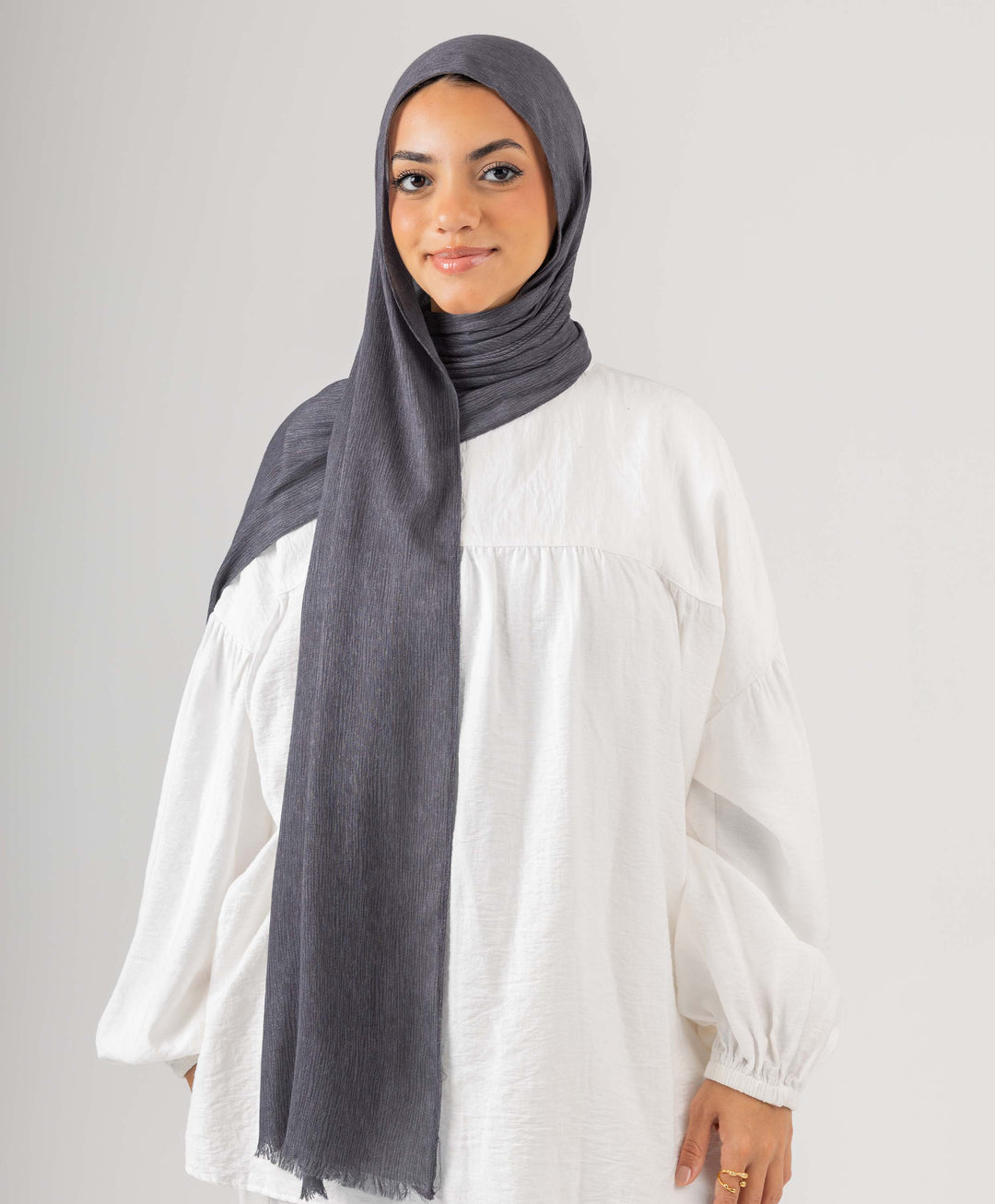 Foggy Marble Tassels Cotton Scarf