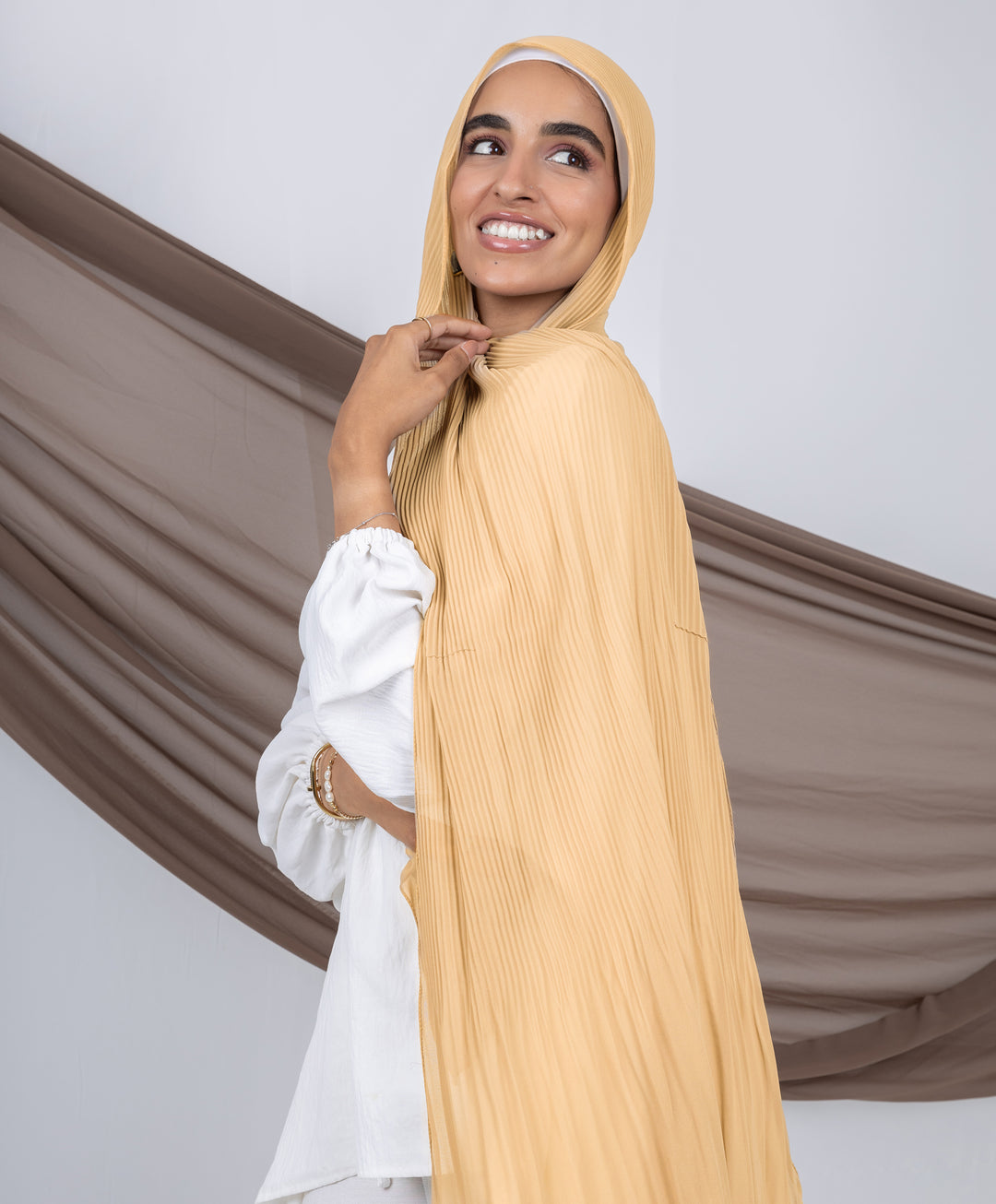 Pleated Chiffon Scarf