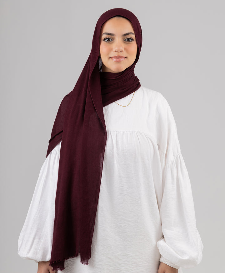 Foggy Marble Tassels Cotton Scarf