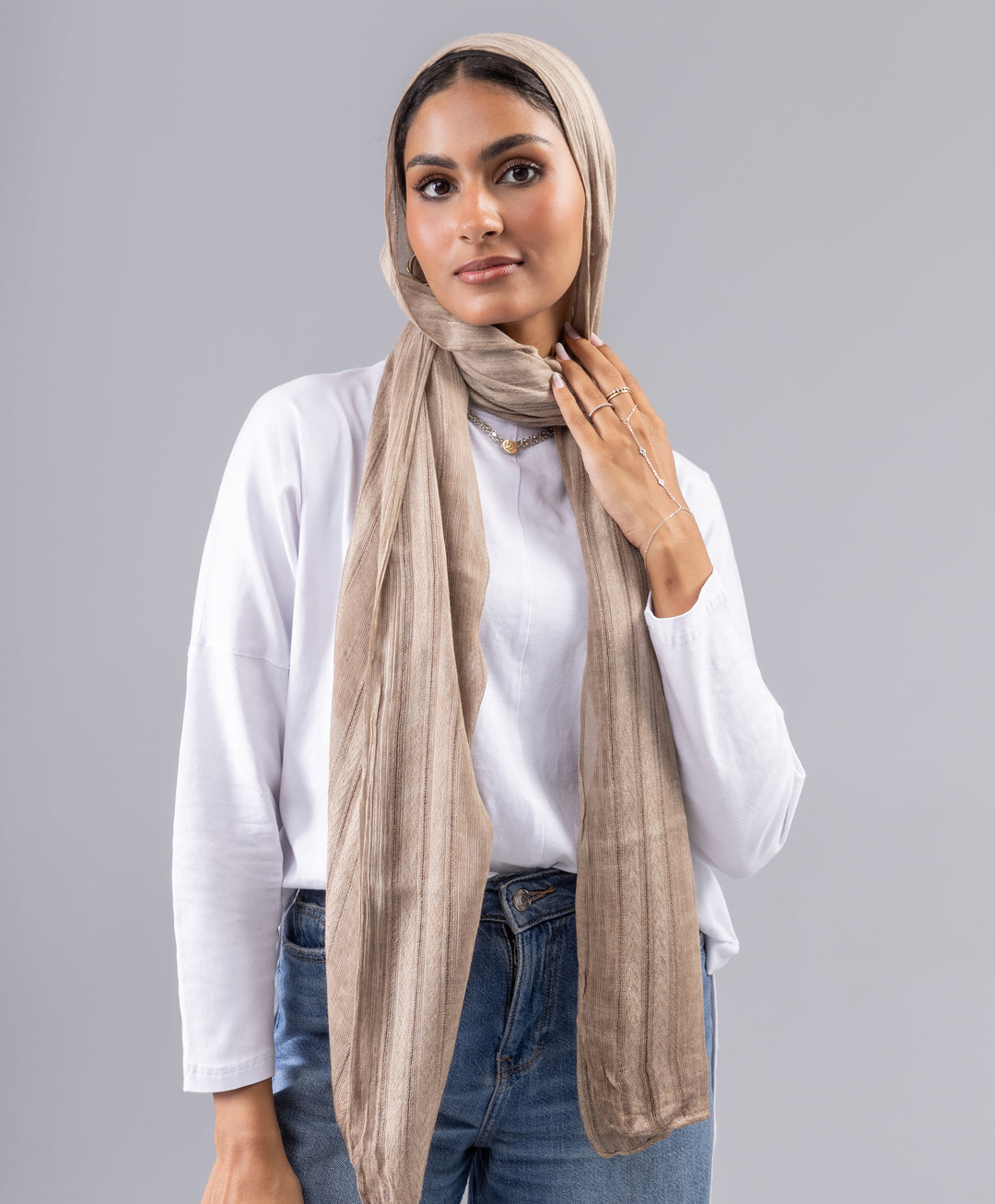 Striped Linen Scarf