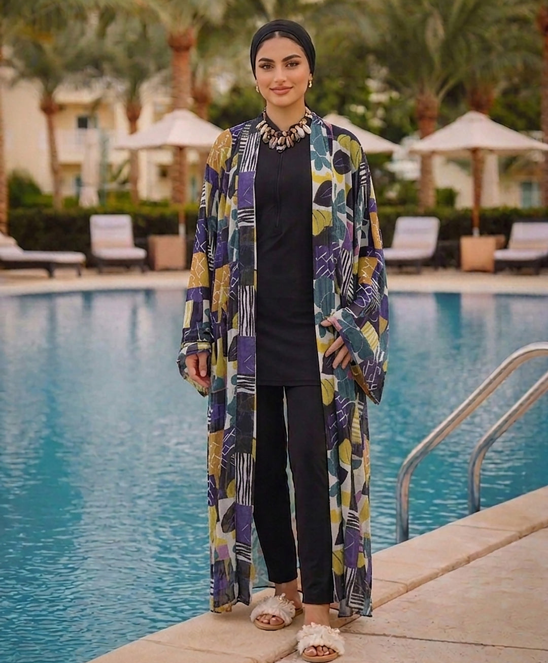 Printed Tulle Kimono