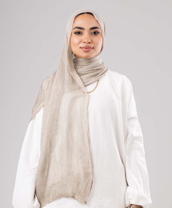 Fuzzy Linen Marble Scarf