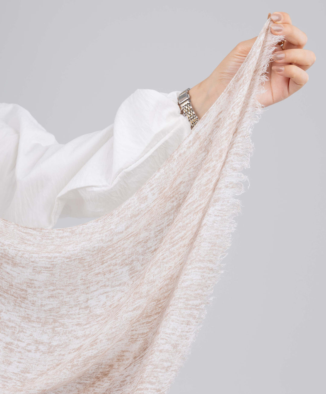 Foggy Marble Tassels Cotton Scarf