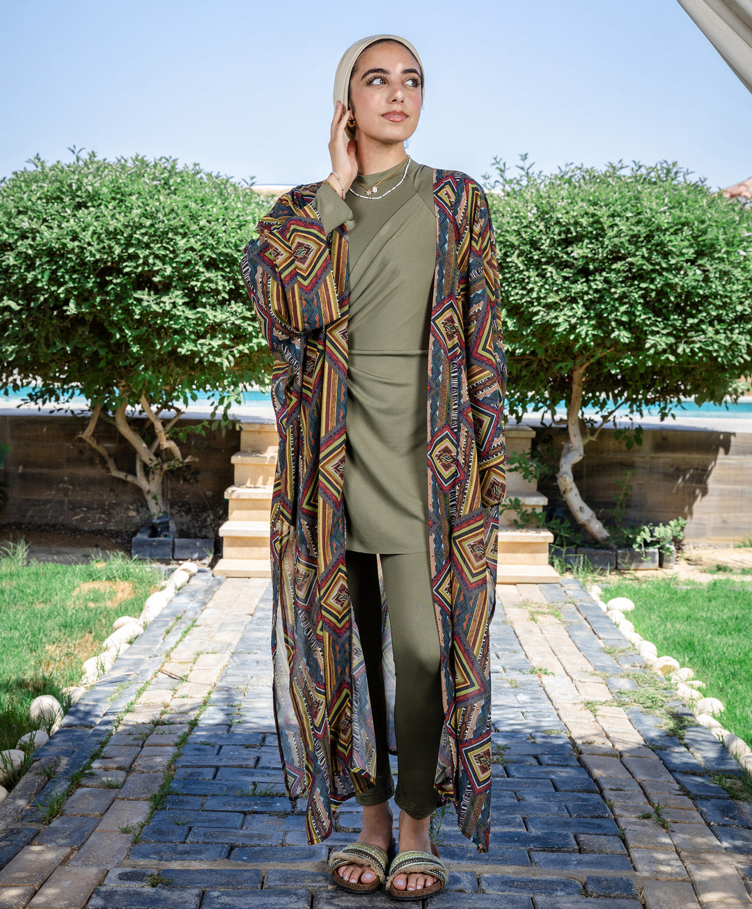 Printed Chiffon Kimono