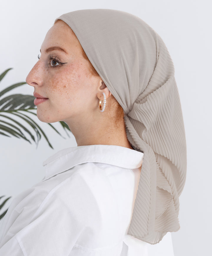 Pleated Plain Square Scarf