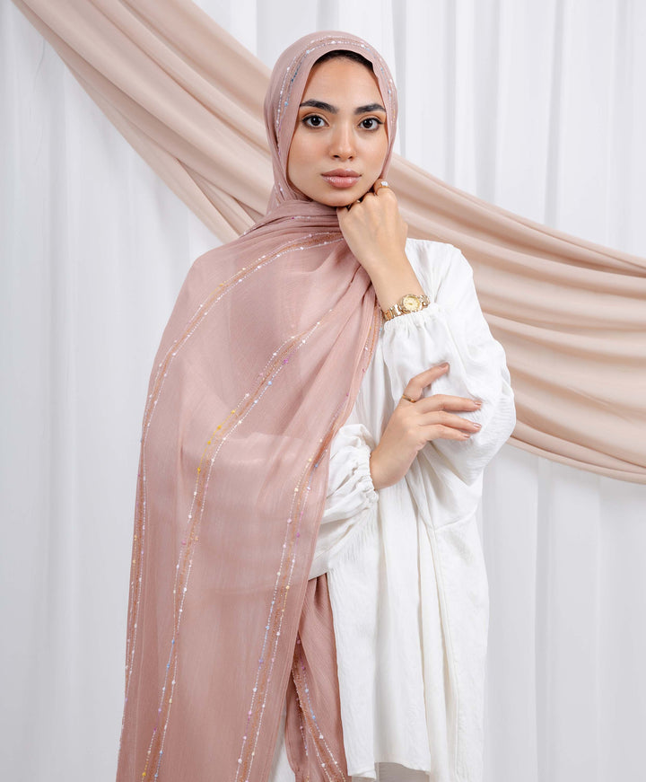 Embroidered Linen Scarf