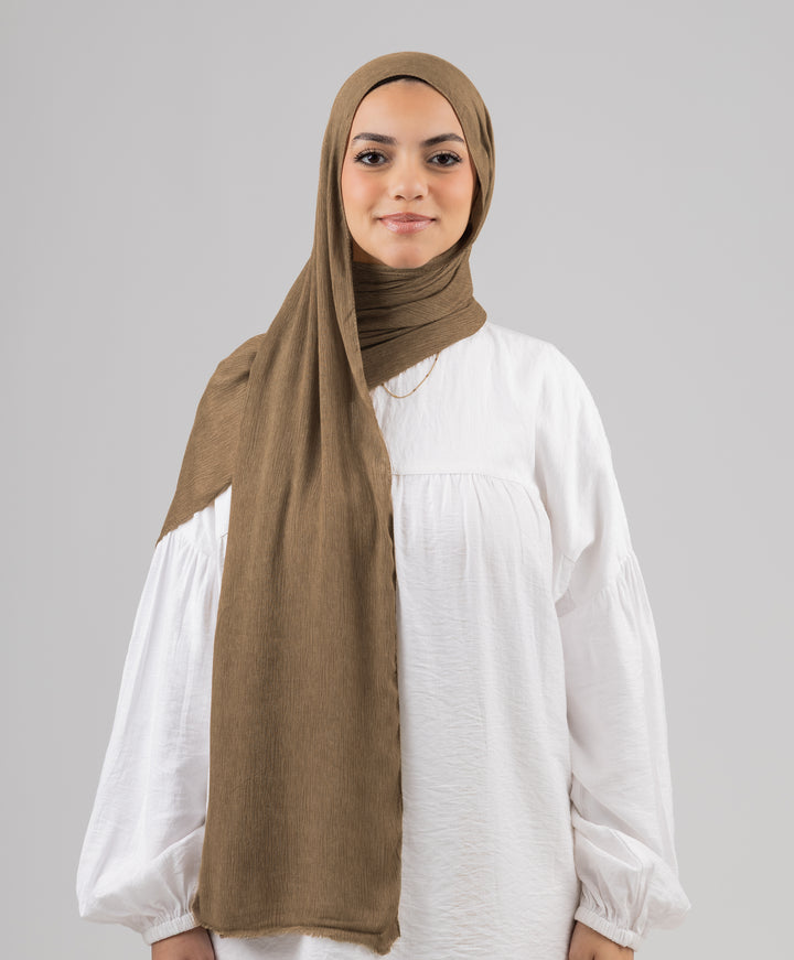 Foggy Marble Tassels Cotton Scarf