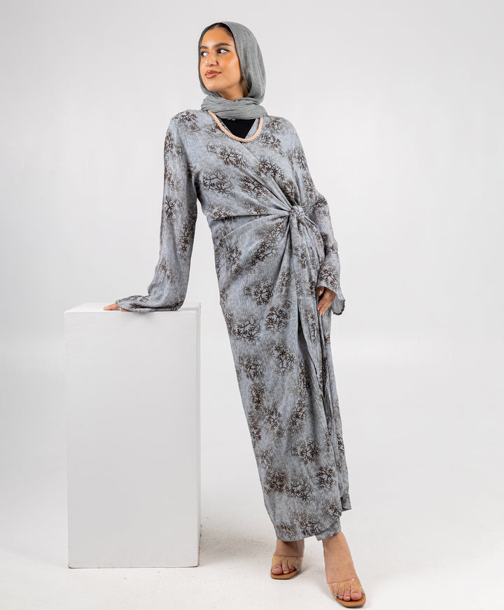 Fleuri Crinkle Wrap Dress