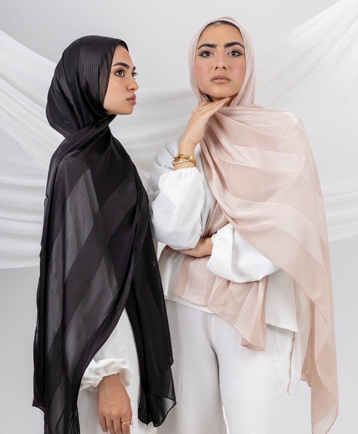 Glittery Satin Chiffon Scarf