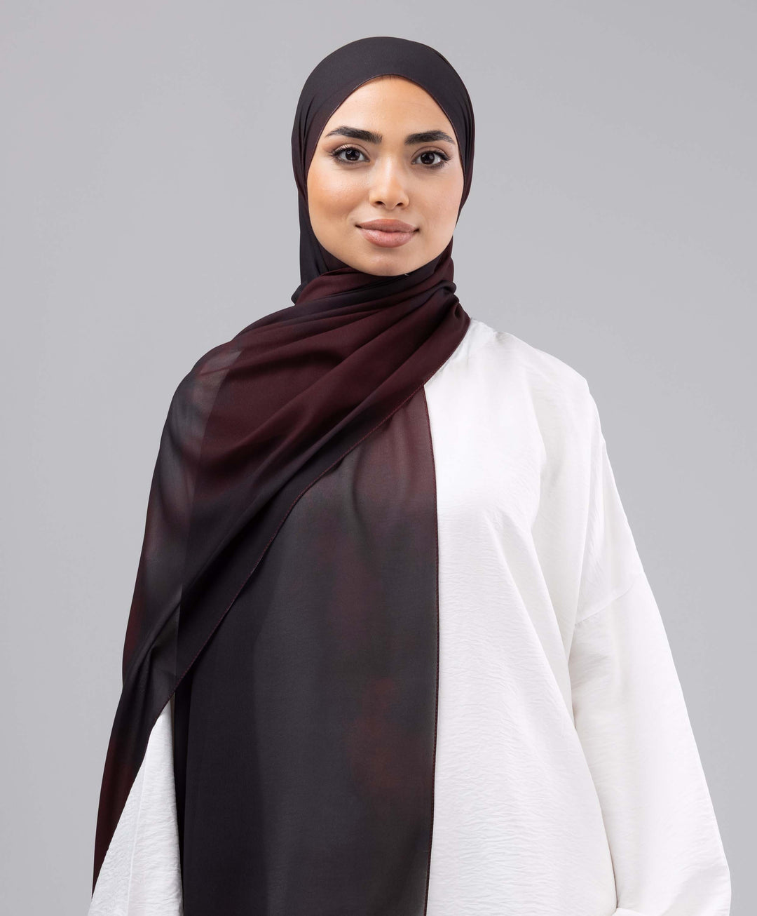 Midnight Plum Chiffon Scarf