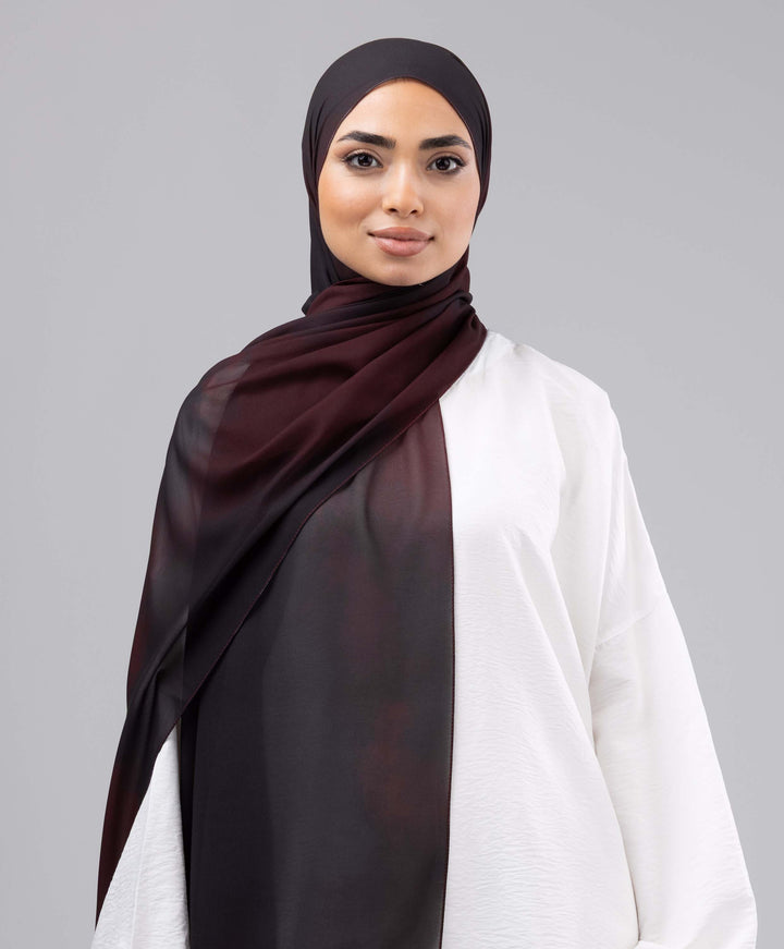 Midnight Plum Chiffon Scarf