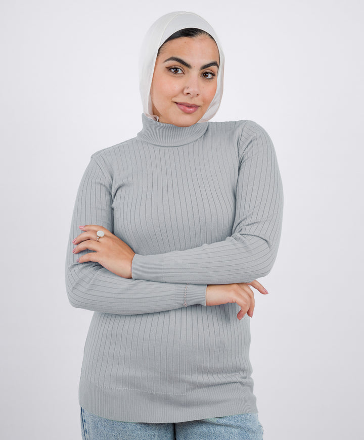 Wide Ribbed Basic Pullover