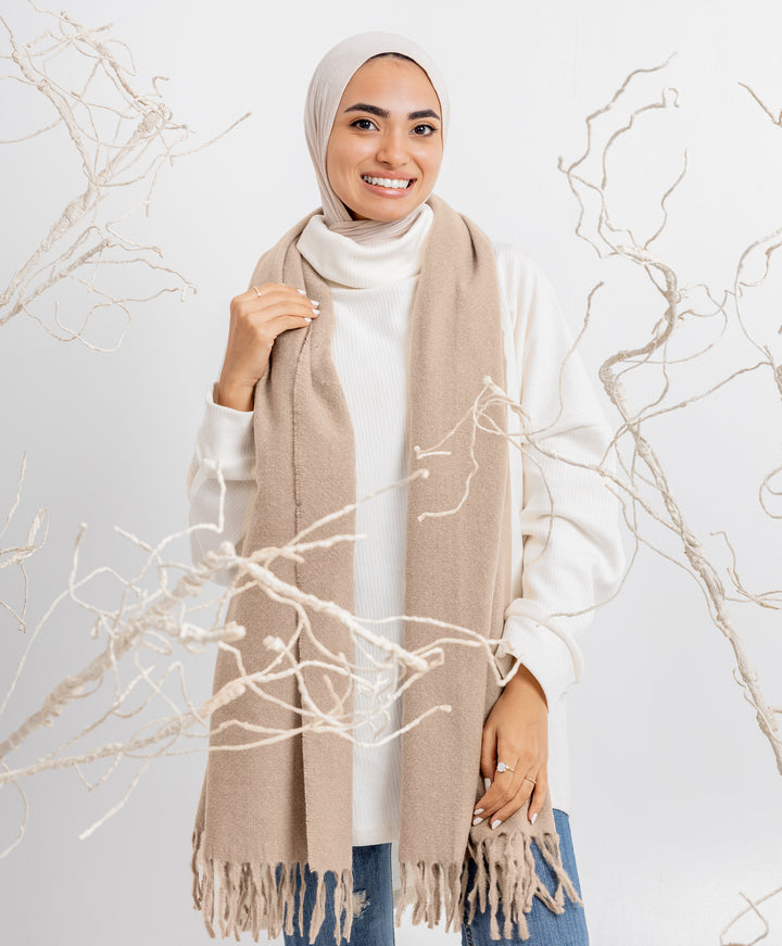 Whisper Short Tassels Shawl