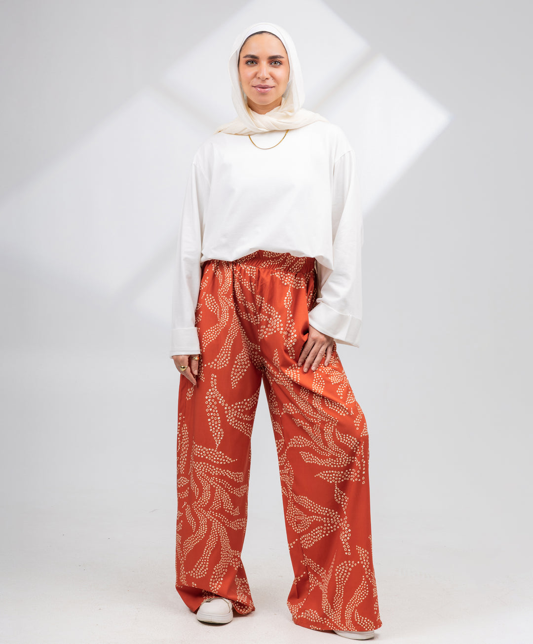 Printed Satin Pants