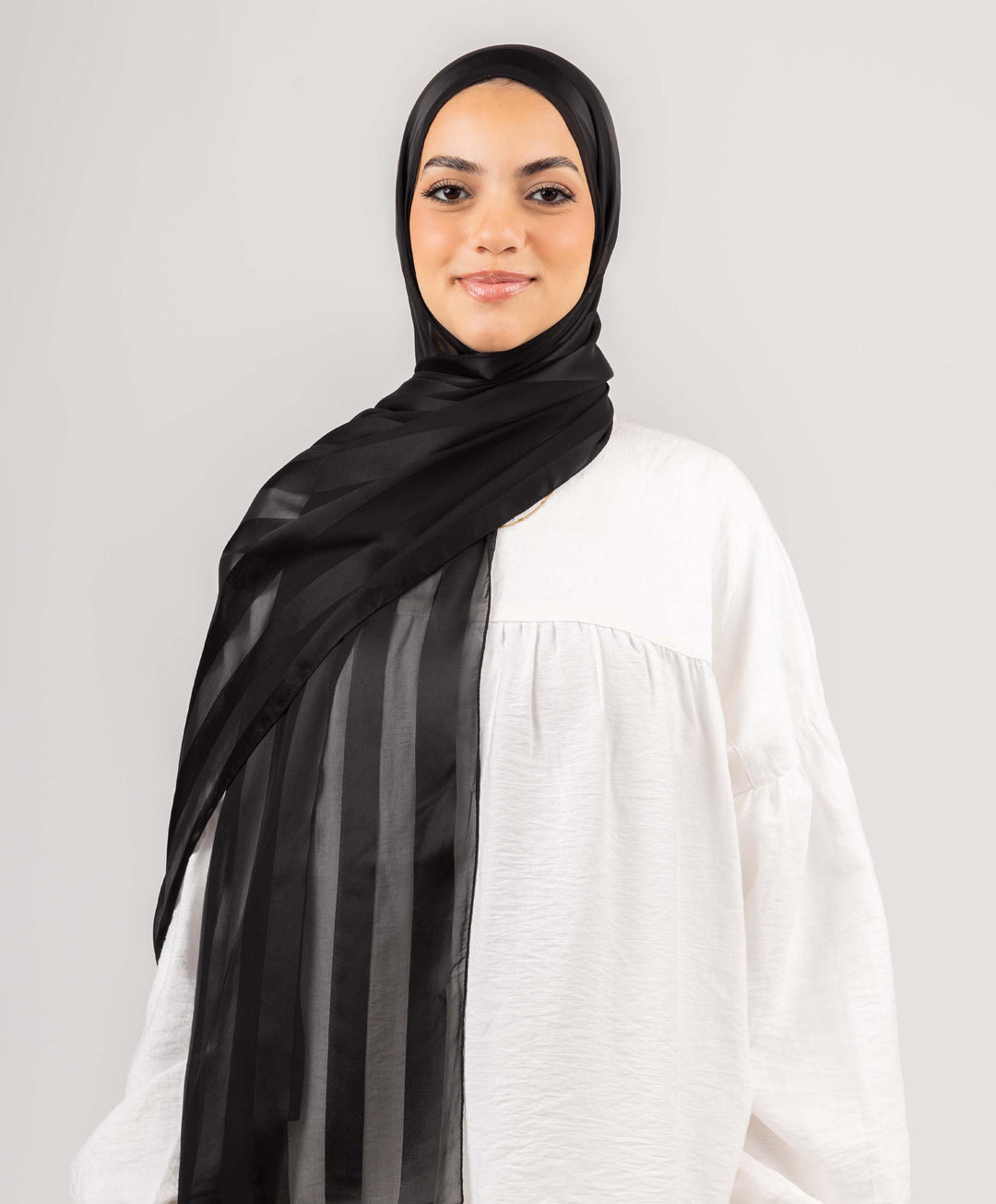 Lined Satin Chiffon Scarf