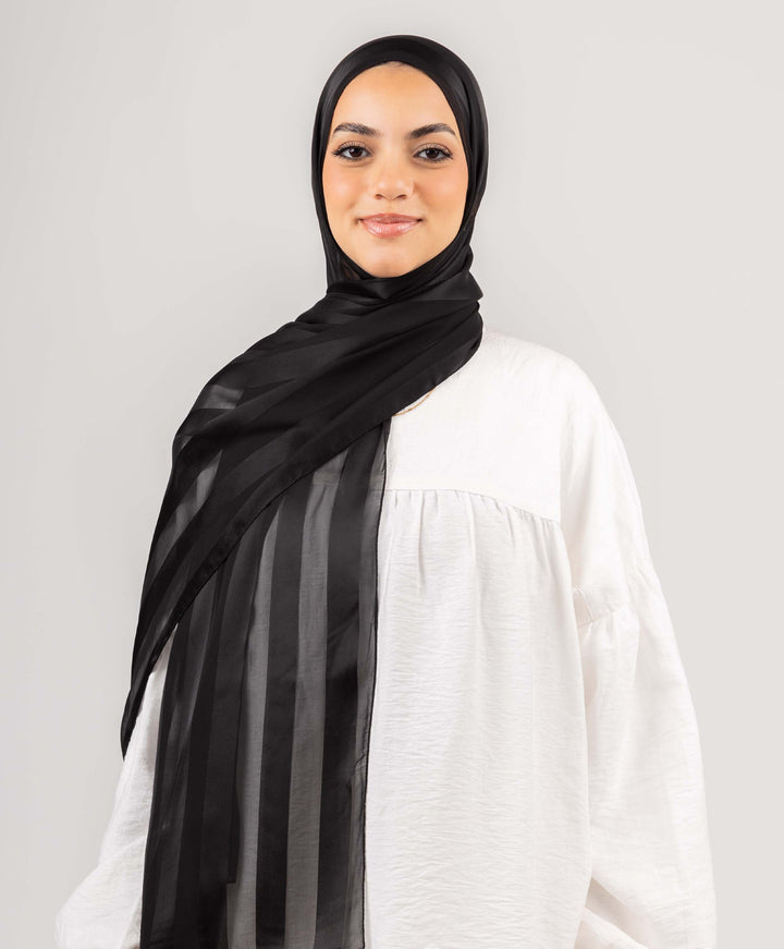 Lined Satin Chiffon Scarf