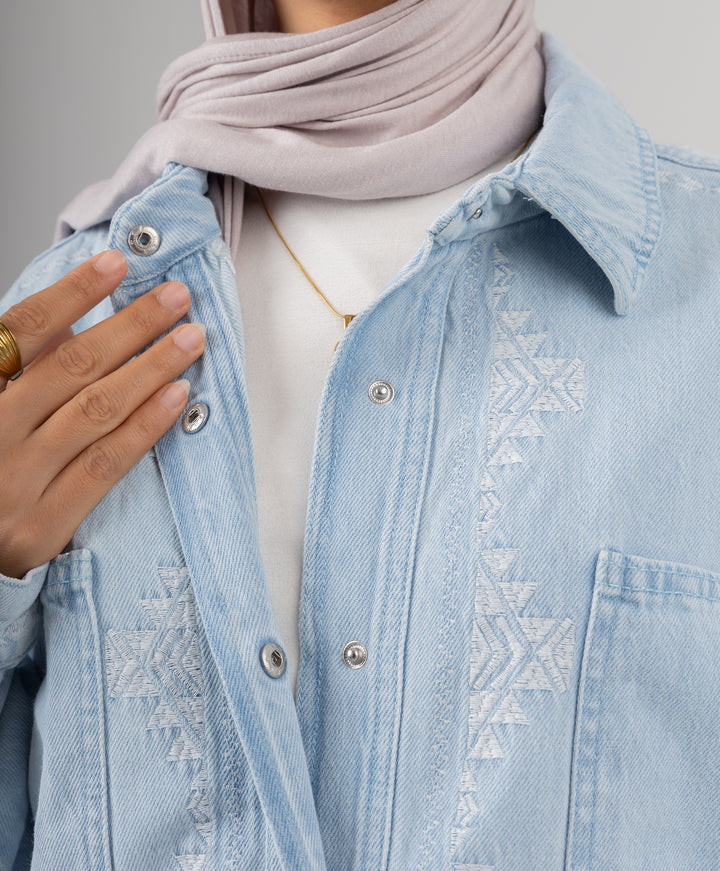Embroidered Denim Shirt