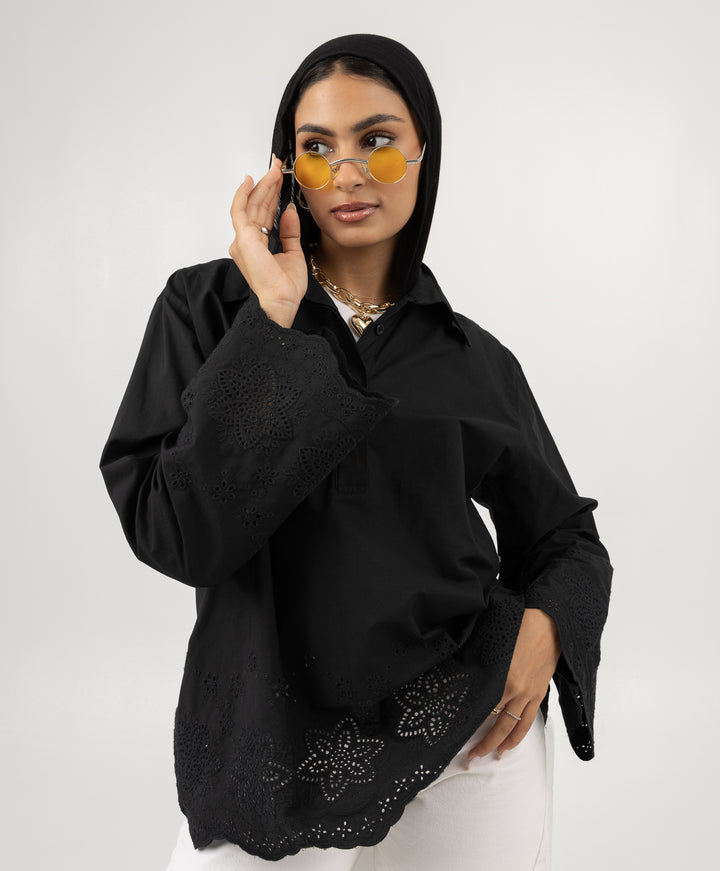 Embroidered Poplin Shirt