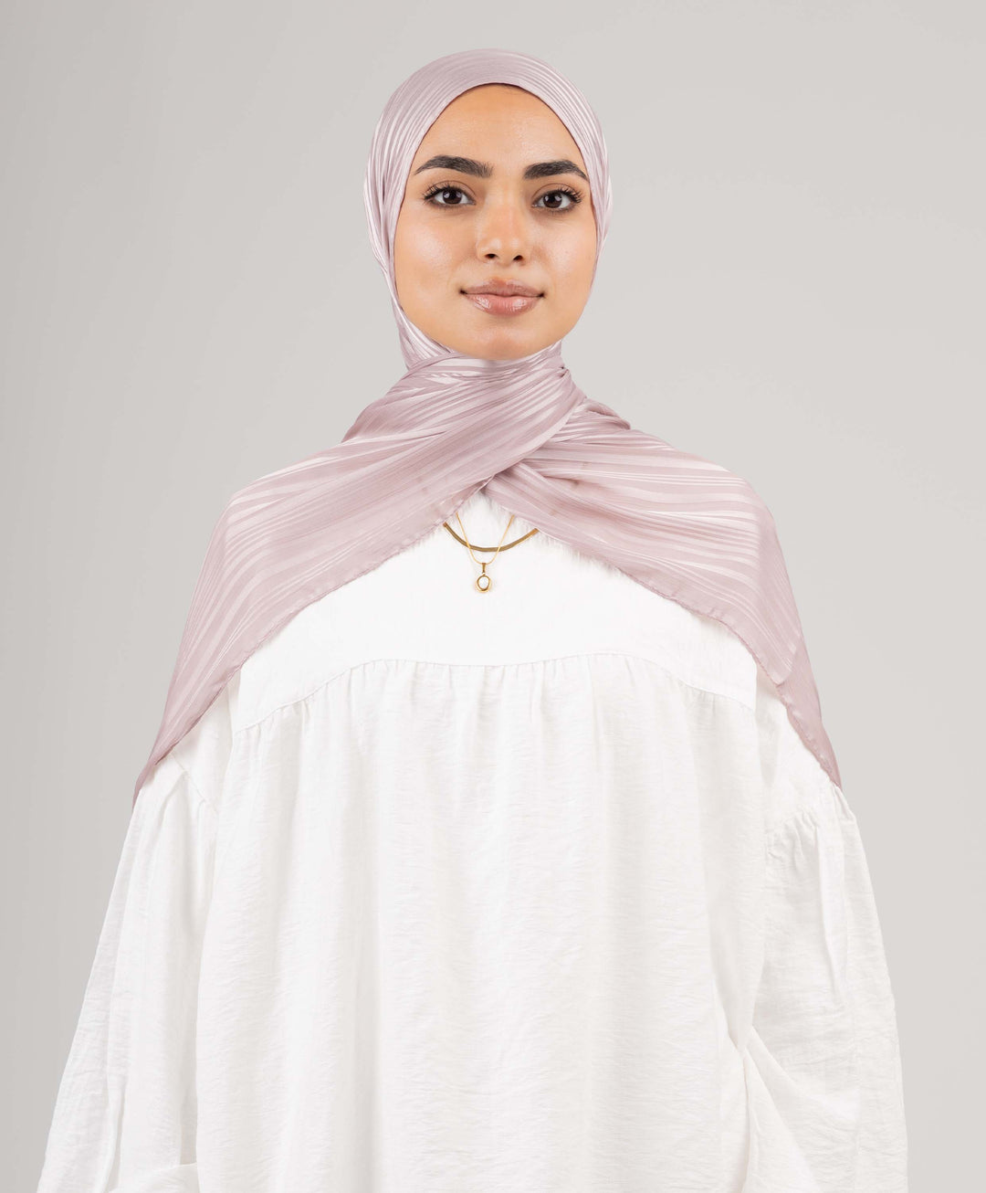 Striped Satin Chiffon Scarf