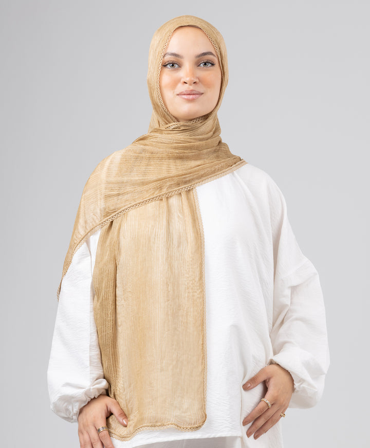 Lace Plain Cotton Scarf