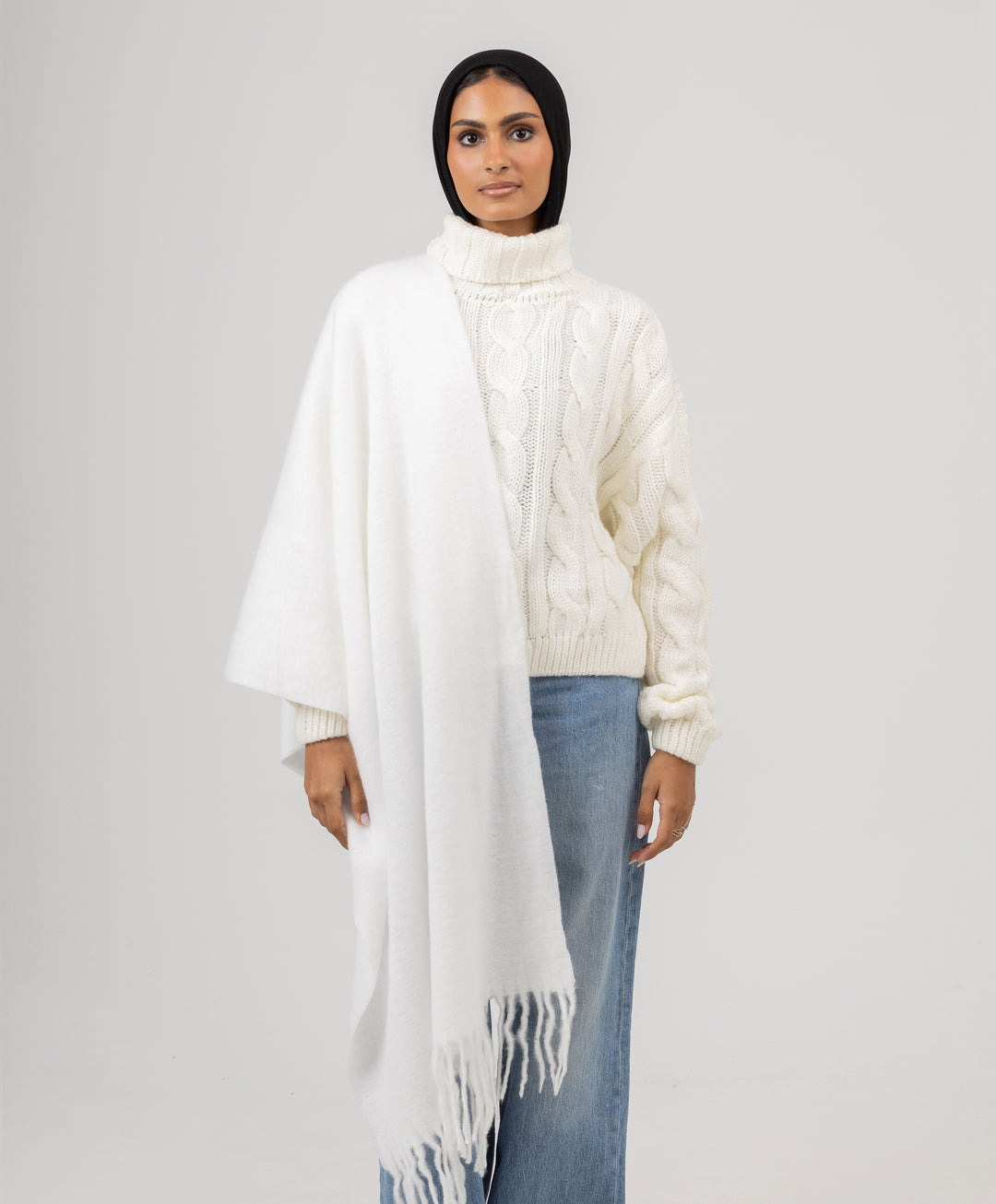 Whisper Short Tassels Shawl