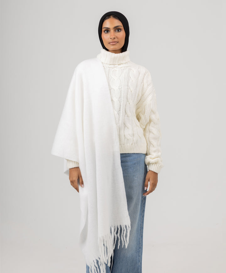Whisper Short Tassels Shawl
