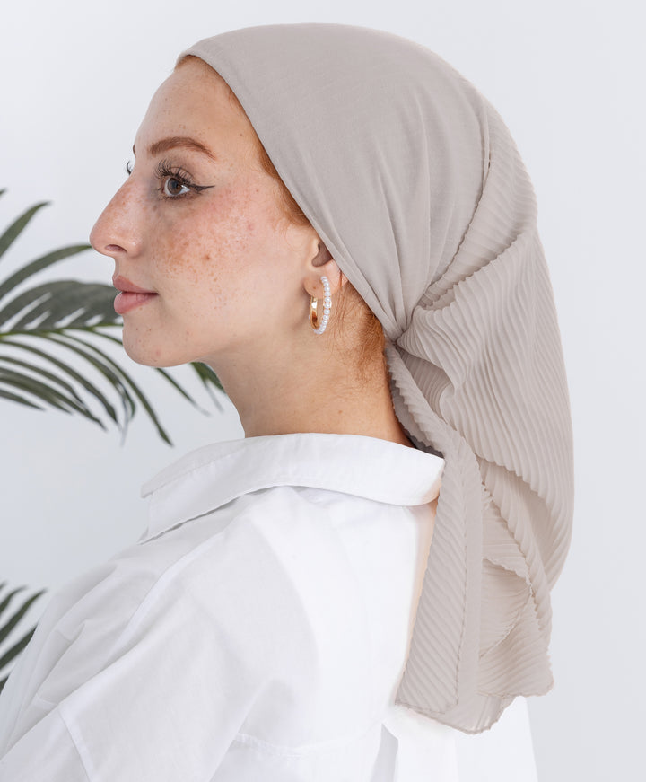 Pleated Plain Square Scarf