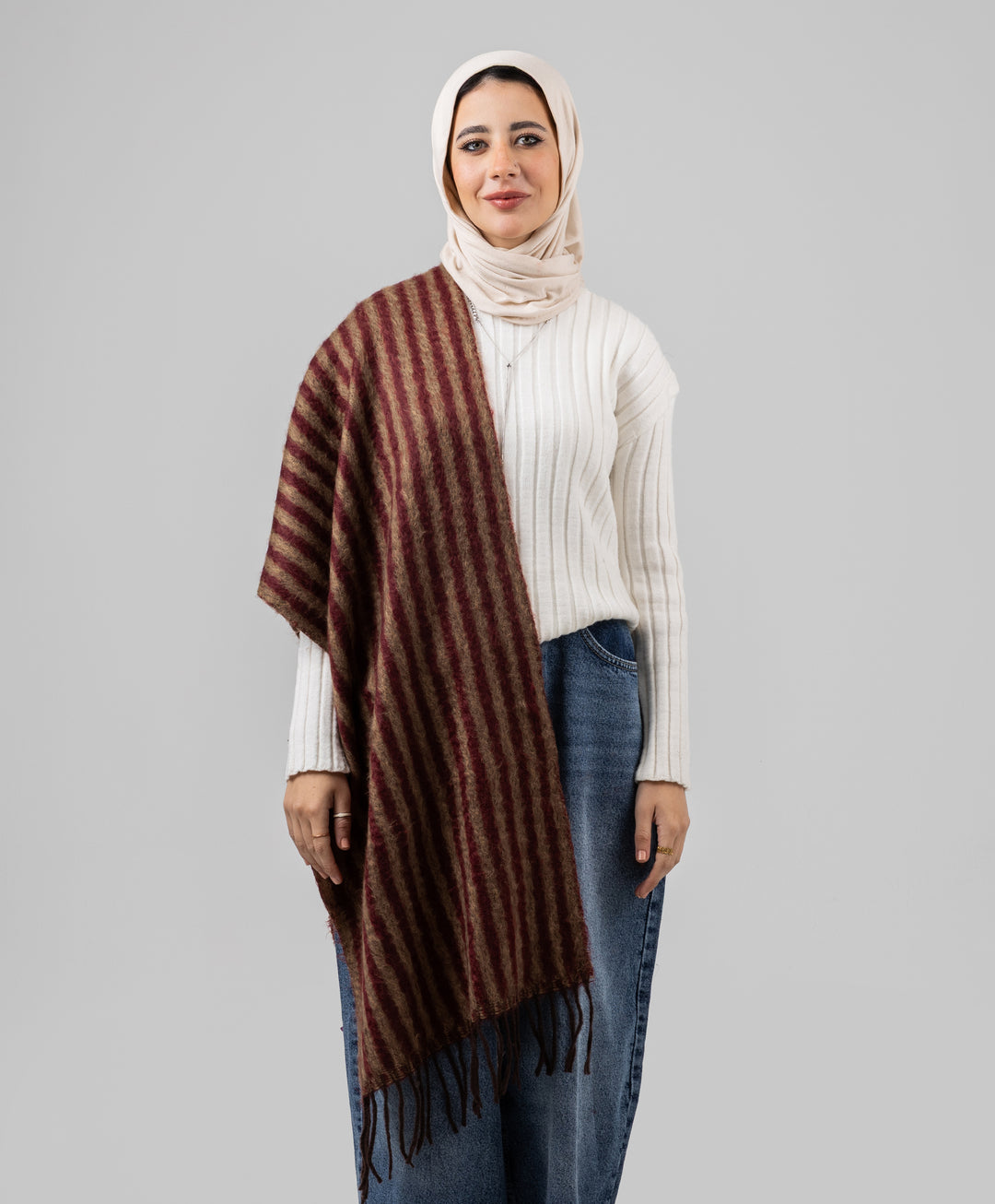 Striped Winter Shawl