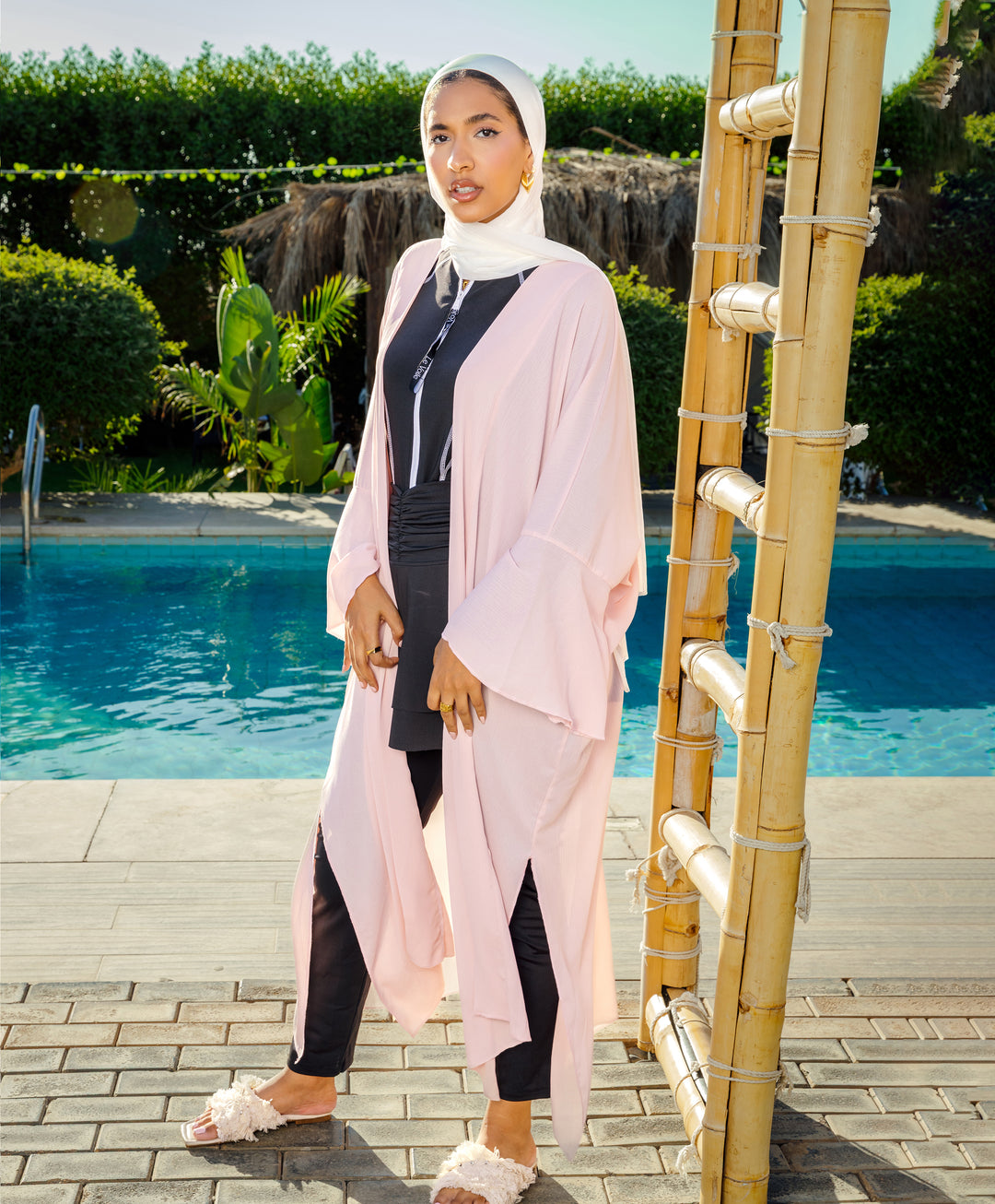 Ruffle Sleeve Chiffon Kimono