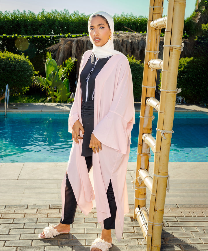 Ruffle Sleeve Chiffon Kimono