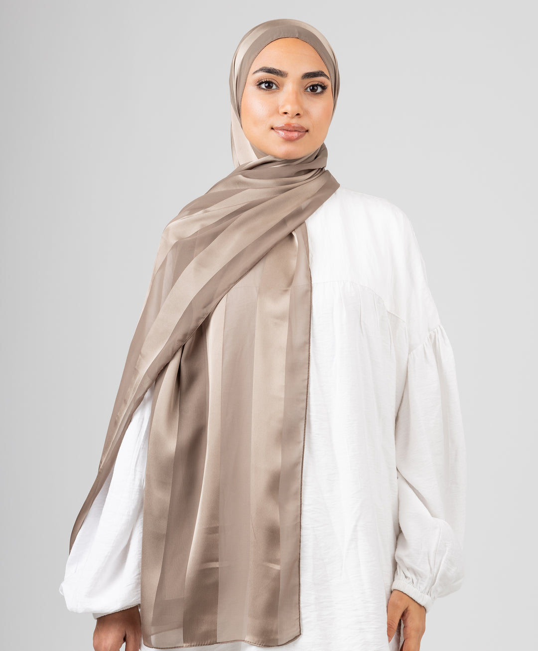 Abstract Satin Chiffon Scarf