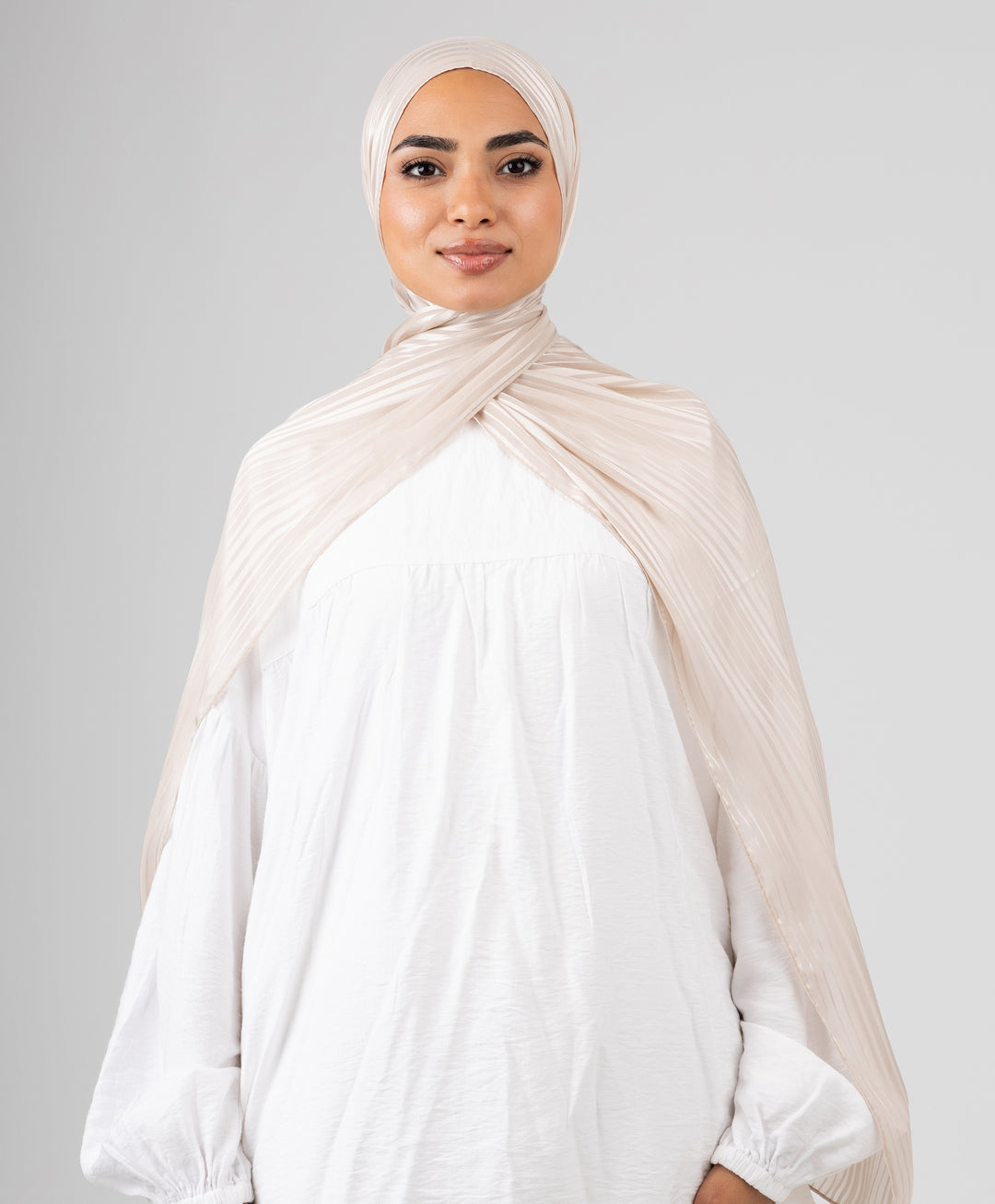 Linear Satin Chiffon Scarf