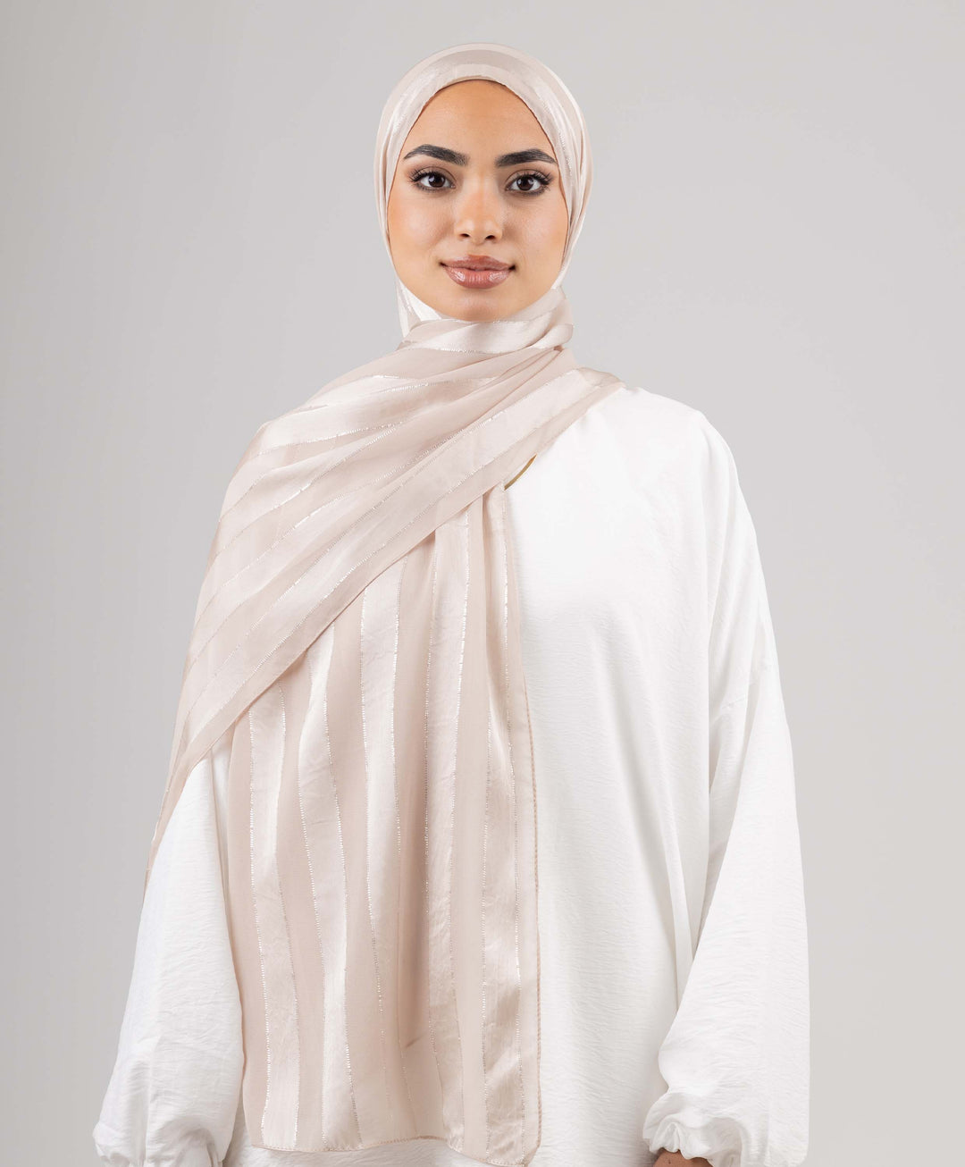 Striped Chiffon Scarf