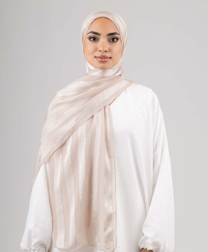 Striped Chiffon Scarf