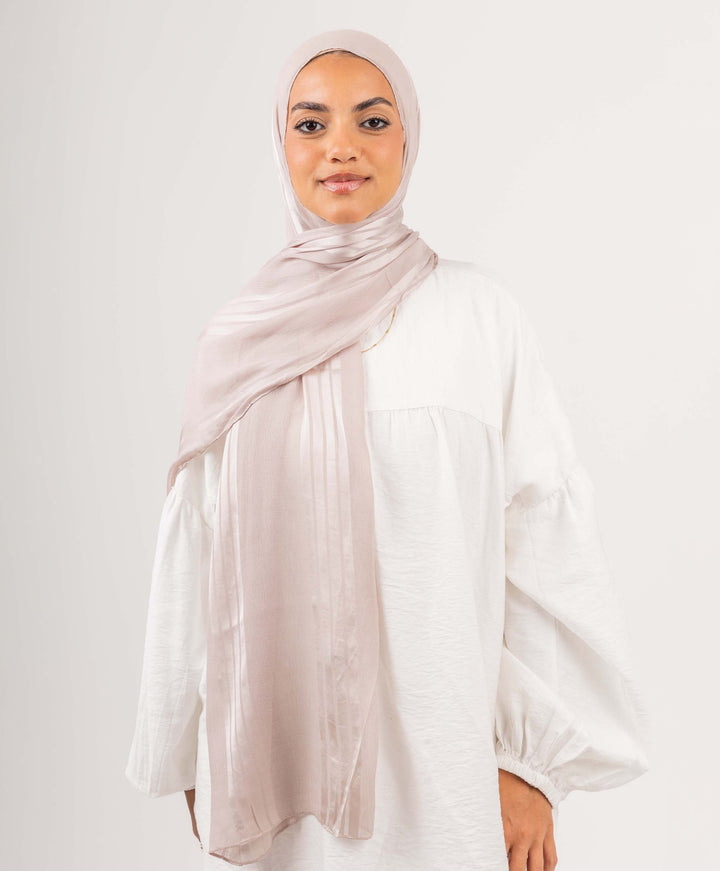 Crinkle Satin Chiffon Scarf