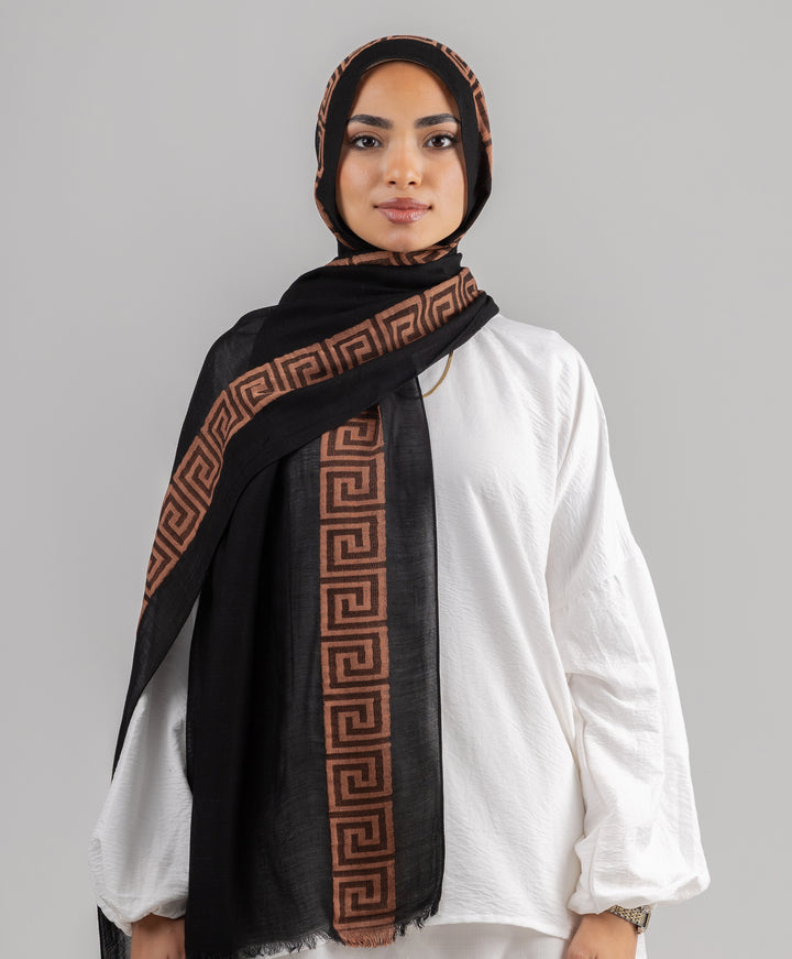 Meander Majesty Linen Scarf