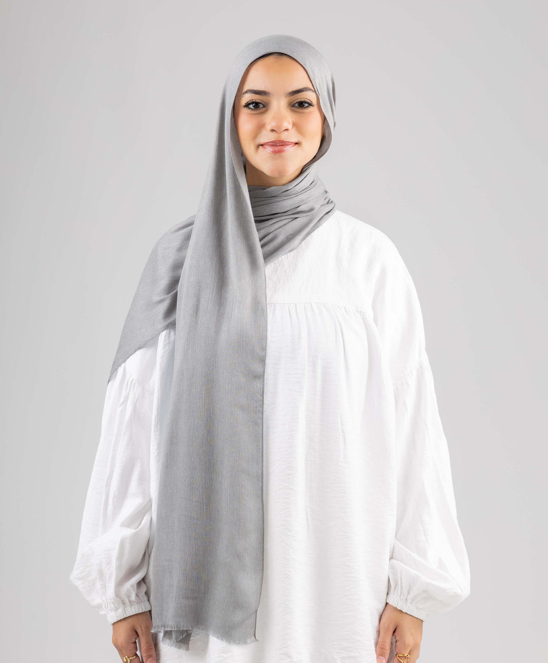 Foggy Marble Tassels Cotton Scarf