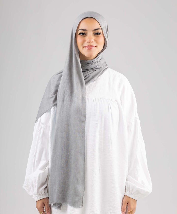 Foggy Marble Tassels Cotton Scarf